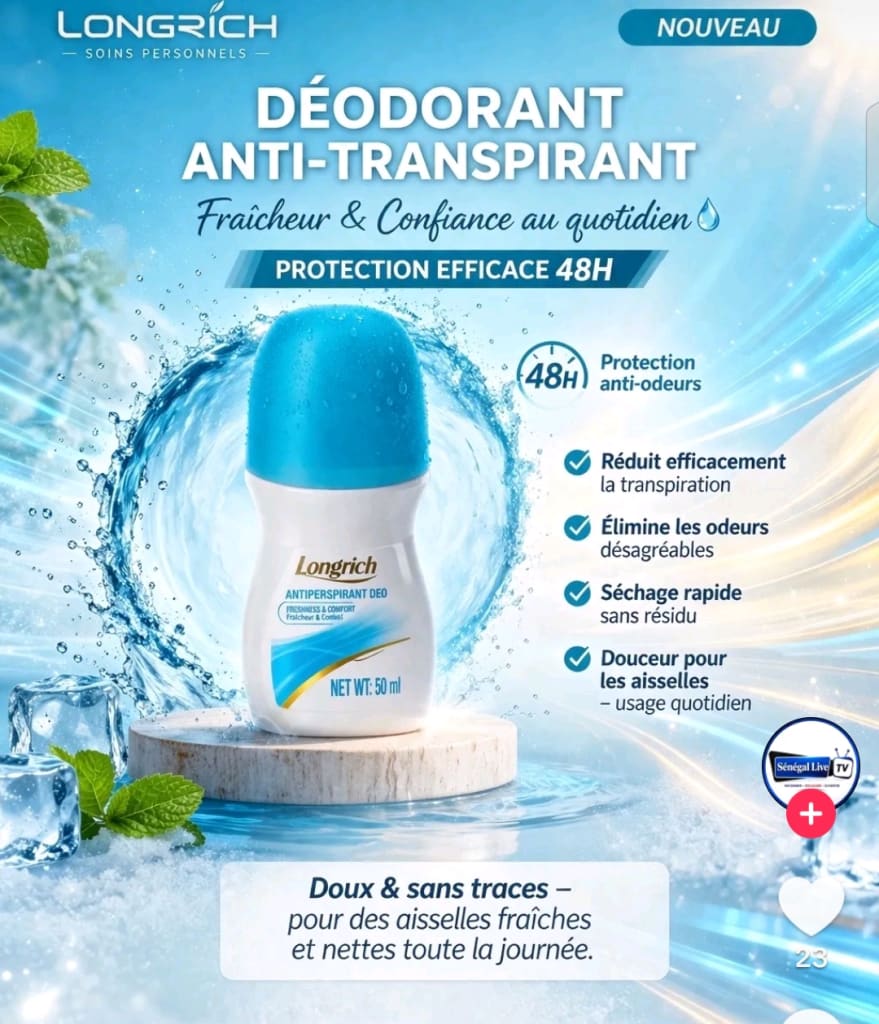 Déodorant anti transpirant longrich